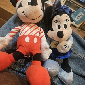 Disney Mickey and Minnie Plush Toys - Red and Blue
